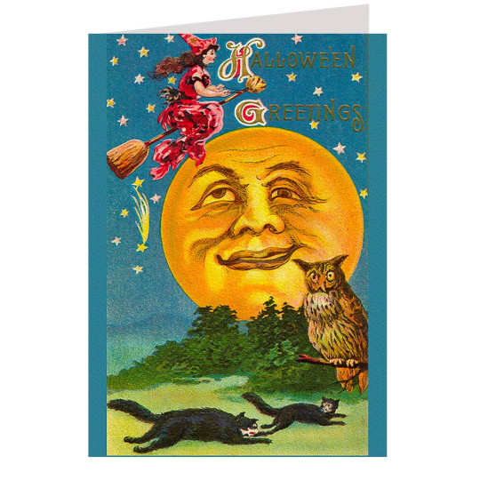 Halloween Greetings Big Moon Halloween Card ~ England